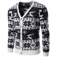 thumbnail image 1 of WREESH Men's Autumn And Winter Sweater Men's Single-breasted Base Knitted Cardigan, 1 of 8