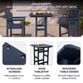 thumbnail image 3 of LAUSAINT HOME Outdoor Bar Chiars Set of 2, HDPE Wood Balcony Adirondack Chairs, Oversize Bar Height Chairs for Balcony, Garden, Poolside, Navy Blue, 3 of 8