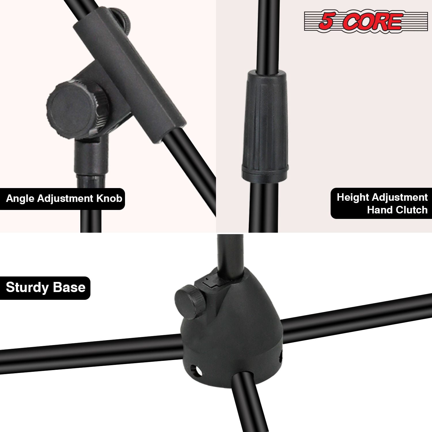 Tripod Mic Stand Floor 2Pcs Adjustable 18 to 72 Inches Sturdy Boom Arm Holder Microphone Stands Pedestal Para Microfono for Singing