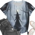 thumbnail image 5 of Pumpkin Witch Cute Graphic T-Shirt for Women Crew Neck Short Sleeve Loose Casual Tops Fall Tees Multicolor M, 5 of 7