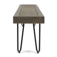 thumbnail image 5 of Christopher Knight Home Jane Outdoor Acacia Wood and Iron Industrial Bench by  teak + black metal, 5 of 5