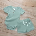 thumbnail image 2 of Fesfesfes Casual Baby Boy Clothes Set Toddler Girl Cotton Short Sleeve Tops Shorts Outfits, 2 of 9