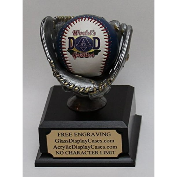 Baseball Personalized Display Stand With Silver & Gold Glove Ball