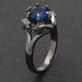 thumbnail image 3 of K-KED Fashion Cubic Zircon Black Plated Rings Women Delicate Jewelry Wedding Gift Sz 5-12-5-Blue, 3 of 8