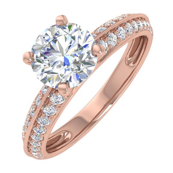 0.70 Carat Prong Set Solitaire Diamond Engagement Ring Band in 14K Rose Gold (Ring Size 8.5)