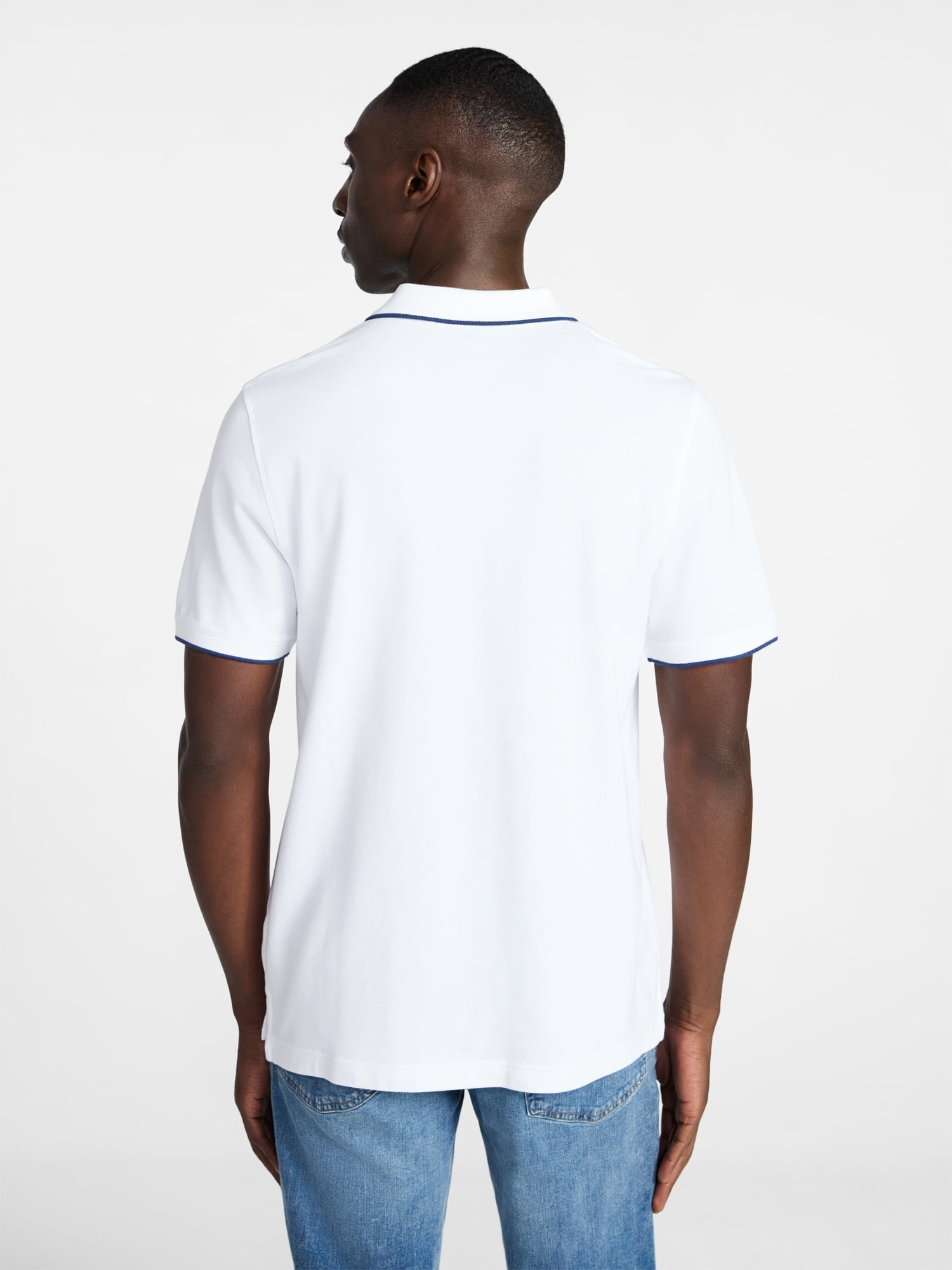 George Men's and Men's Big & Tall Tipped Pique Polo Shirt with Short Sleeves, Sizes XS-5XL, LT-3XLT