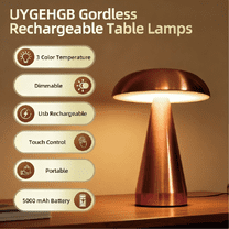 FastBiu LED lamps,Portable LED Desk Lamp, 5000mAh Rechargeable Battery, 3-Color Touch Control, Cordless Table Lamp with Stepless Dimming, Modern Bedside Lamp for Bedroom, Living Room (1-Pack)