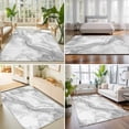 thumbnail image 5 of 3x5 Washable Area Rugs,Abstract Marble Texture Non-Slip Ultra Soft Rug Large Indoor Carpet,Modern Gray White Gradient Waves Floor Rugs for Home Living Room Bedroom Dining Room Office, 5 of 9