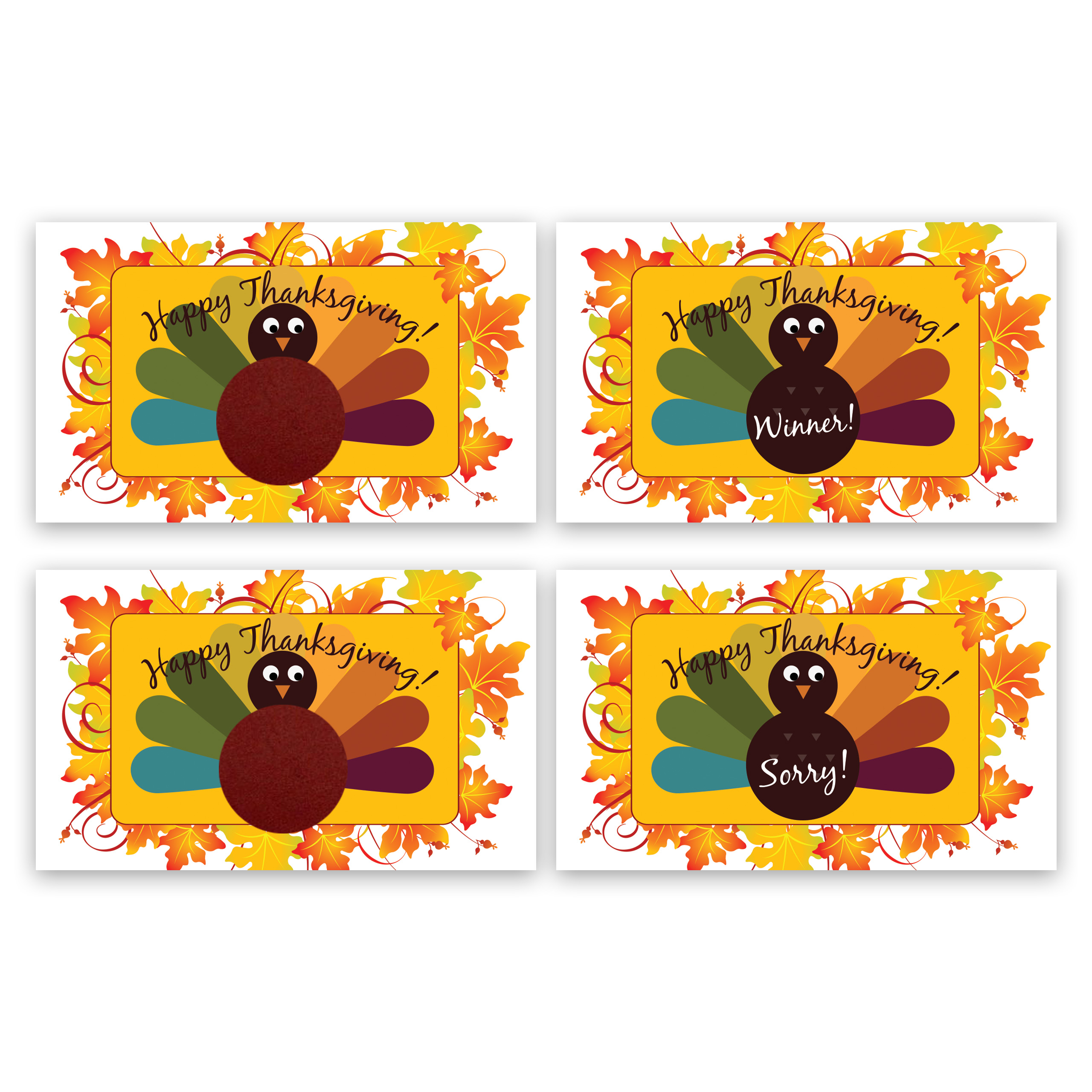 Thanksgiving Scratch Off Turkey Game - 25 Pack - Walmart ...