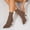 Brown, variant on Women's Knit Sock Ankle Boots - Pointed Toe Kitten Heel Stretch Booties for Fall & Winter