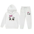 thumbnail image 3 of Hienoo Big Girls Sweatsuit Cartoon Cat Print Hoodie Sweatpants Outfits 2Pcs Clothes Set, 3 of 3