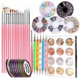 thumbnail image 1 of Nail Art Design Tools, Nail Accessories Art Kit with Nail Painting Brushes, Nail Dotting Tools, Manicure Tapes, Color Rhinestones Perfect Girl Gift Set, 1 of 7