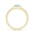 thumbnail image 2 of ANGARA Natural Pear Aquamarine and Diamond Halo Split Shank Ring in 14K Yellow Gold for Women (Size-7x5mm) | March Birthstone, Birthday, Anniversary, Jewelry Gift for Women | Natural Aquamarine Ring, 2 of 8