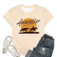thumbnail image 4 of Casual T Shirts for Women Horse Letter Print Short Sleeve Crew Neck Graphic Tunic Tops, 4 of 4