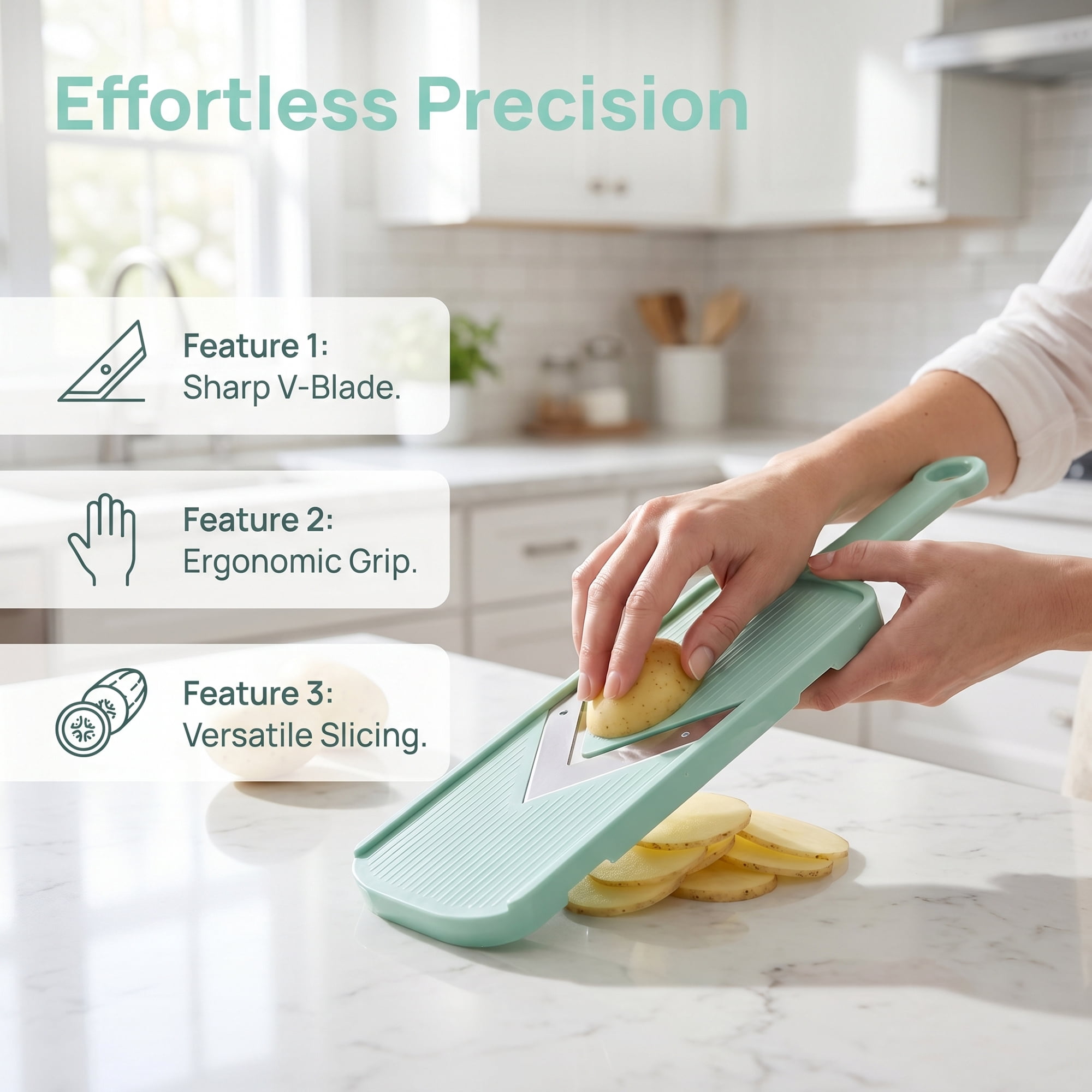 Unique Bargains 2 Pcs Mandoline Slicer for Kitchen Multifunctional Cutter Green 12.2"x3.6"
