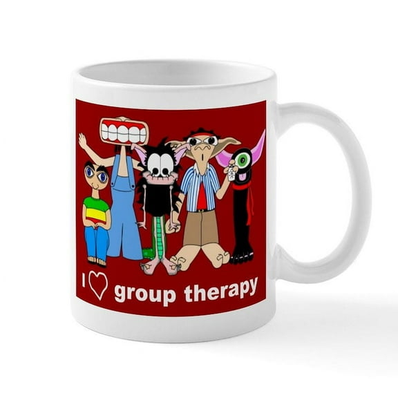 CafePress - I Love Group Therapy Mug - 11 oz Ceramic Mug - Novelty Coffee Tea Cup