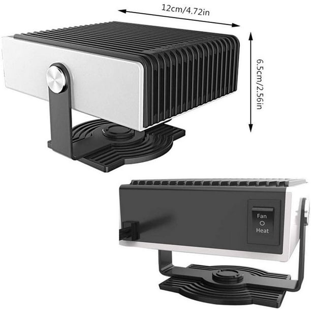  Ventilateur de radiateur de chauffage de voiture, TOTMOX 12V  2-en-1 Auto Allume-cigare Chauffage Ventilateur de refroidissement  Dégivreur Désembuage