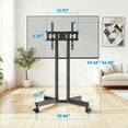 thumbnail image 5 of MountFTV Modern Rolling TV Stand Mount for 32-70 Inch TVs, Mobile TV Stand holds up to 88 lb with 5 Height Adjustable Mobile TV Cart with Tilt, Max 400x400mm Rolling TV Cart, 5 of 8