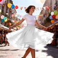thumbnail image 2 of Skirts for Women Casual Flare Carnival Solid Color Underskirts A Line Versatile Party Comfortable Womens Tulle Skirt White S, 2 of 5
