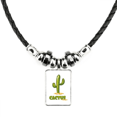 thumbnail image 1 of cactus suculentas verde planta en maceta collar a mano colgante de cuerda de cuero Unbranded M, 1 of 3