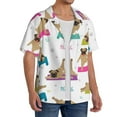 thumbnail image 2 of Goofa Yoga Dogs Poses Printed Men's Casual Short-sleeved Shirt,Lightweight Breathable Button-down,Summer Casual men's top,Versatile Fashion shirt-Small, 2 of 7