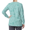 thumbnail image 2 of Binienty Mint Medical Print Women's Long Sleeve Scrub Jacket Breathable Button Front Nursing Workwear with Pockets Wrinkle Resistant Medical Uniform for Nurses Dentists, 2 of 7