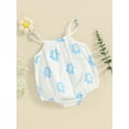 thumbnail image 2 of Bagilaanoe Newborn Baby Girl Rompers Floral Print Sleeveless Bodysuits 3M 6M 9M 12M 18M Infant Casual One Piece Short Jumpsuit, 2 of 7