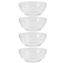 HOMEMAXS 4PCS Mini Bowls Small Prep Dishes Stackable Dipping Bowl for Sauces Clear Glass Dish for Kitchen Condiments Spices and Portions (3 OZ)