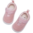 thumbnail image 4 of Toddler Sneakers Baby Boys & Girls Barefoot Shoes Lightweight Breathable Walking Running Tennis Athletic Sport Shoes Pink 18-24 Months Size 7, 4 of 8