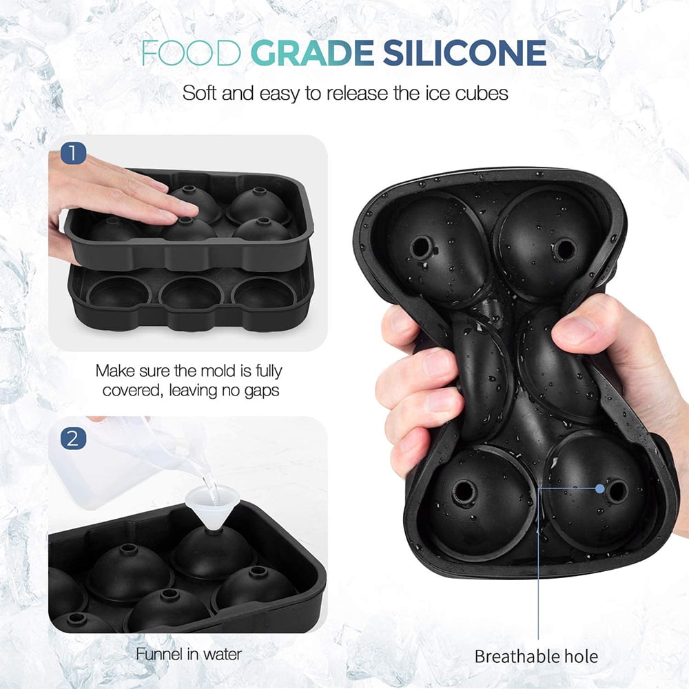 Ice Sphere Maker, Sanitary and Safe BPA Free, Versatile Old Fashioned Ice Cube Tray, Food-Grade Silicone Material, Multi-Purpose Non-Stick