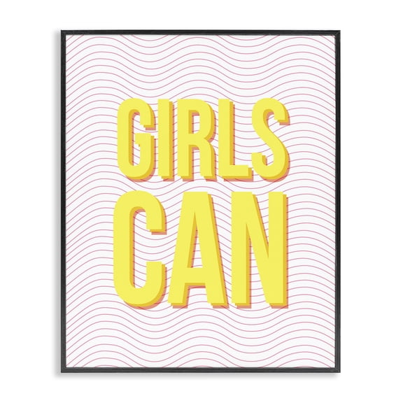Stupell Industries Contemporary Inspiring Girls Can Black Framed Giclee Art, 11 x 14, by Lil' Rue