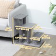 thumbnail image 3 of PawHut 3-Tier Dog Stairs with Sisal Scratching Post for Small Pets, Grey, 3 of 10