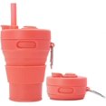 thumbnail image 1 of Tasse à Café en Silicone Pliable pour Camping Voyage avec Paille Réutilisable Portable 450ml, 1 of 4