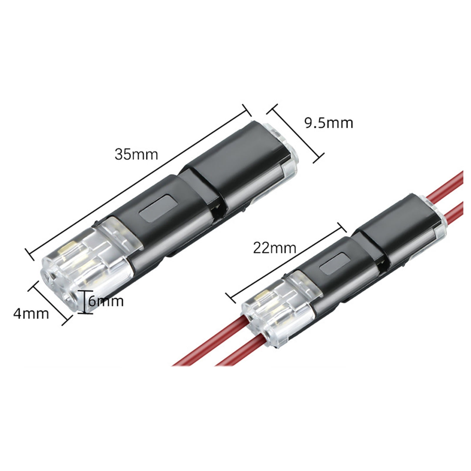 100PCS Double Wire Plug in Connector with Locking Buckle,Double Wire Lock-Grip Connector, Compact Locking Wire Connectors LED Light Strip Connectors 2 Pin for Automotive, DIY Projects (100PCS)