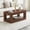 Walnut, variant on 2-Tier Coffee Table, MDF Coffee Table with Open Storage Shelf, Rectangular Center Table for Living Room, Black