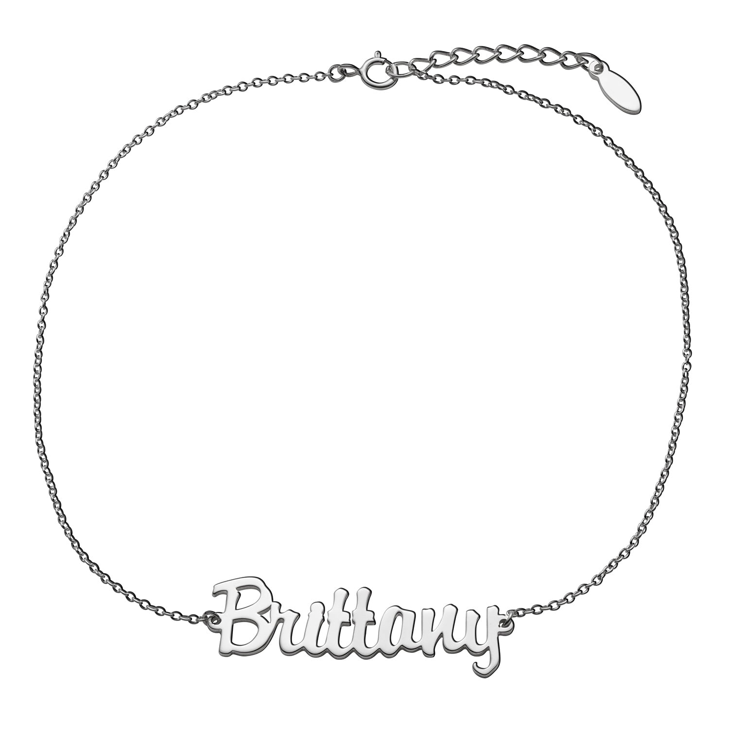 Personalized Planet Women's Sterling Silver or Gold over Sterling Name Anklet