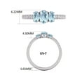 thumbnail image 6 of Three Stone Round and Oval Shape Natural Aquamarine Gemstone Ring in 14K White Gold (Size: 9.5), 6 of 6