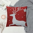 thumbnail image 2 of Patifu  Soft Canvas Throw Pillow Covers Cases for Couch Sofa Home Decoration Christmas Holiday Reindeer with Stars Print   Christmas Red 12x12in, 2 of 5