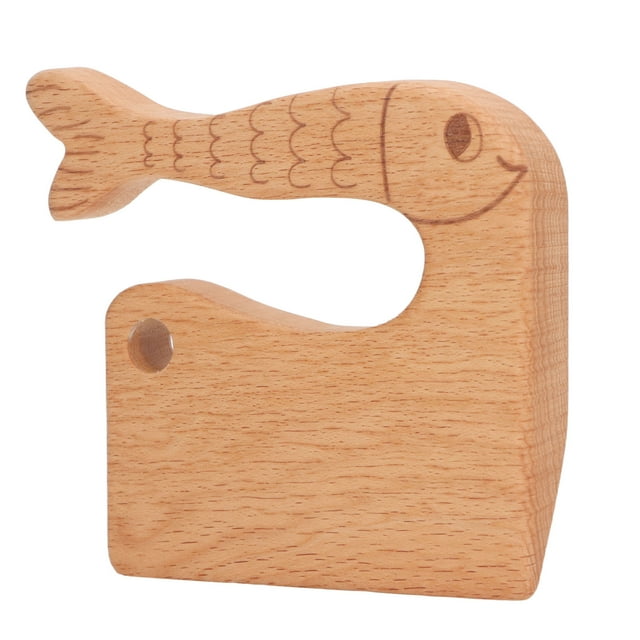 Kids Wooden Knife, Fish Shape Kids Kitchen Tools Safe Cooking Vegetable Fruit Cutter Montessori Kitchen Tool Toy For Kids
