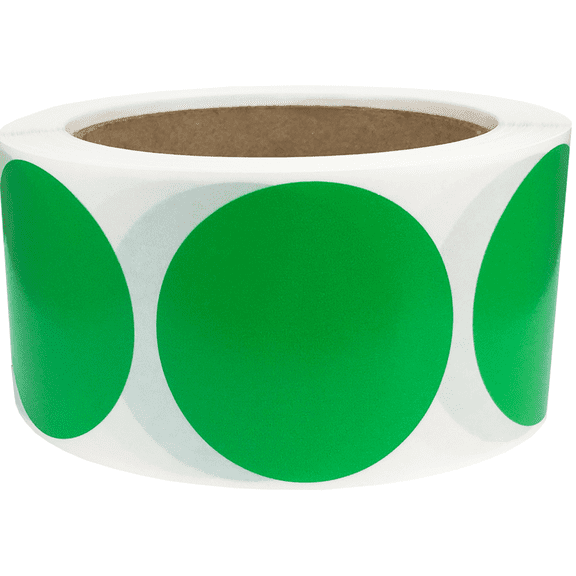 Color Coding Labels Spring Green Round Circle Dots 2 Inch 500 Total Adhesive Stickers