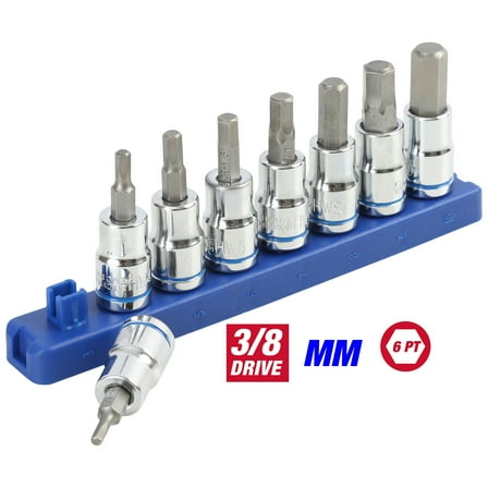 Hyper Tough 9-Piece 3/8-inch Drive, Metric Hex Socket Bit Set for Automotive and DIY Projects, 6568