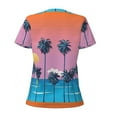 thumbnail image 4 of Naloa Beach with Palm Trees Print T-Shirts Short Sleeve V Neck Tees for Women Fashion Tops Trendy Lightweight Soft Casual Summer Outfits Clothes, 4 of 5