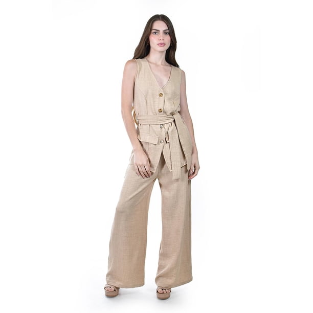 Set sin mangas con cinto Roman Fashion /Juvenil, 4135 (Beige) beige G