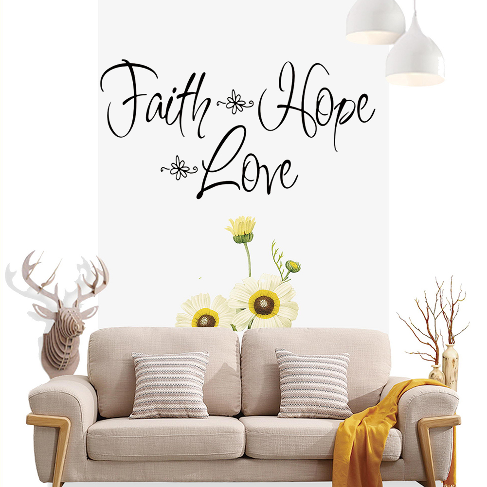 SPRING PARK Wall Decals Quotes Faith Love Hope Inspirational Word Stickers Bedroom Living Room Wall Decor