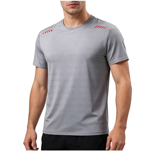 USNSM (M-5XL)Mens Big and Tall Rash Guard Short Sleeve UPF 50 Sun UV Quick Dry Shirts Workout Swim Running Athletic T-Shirt Gray M