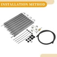 thumbnail image 4 of 1 Set 8 Row Universal Transmission Oil Cooler Trailers Truck RV Trans Oil Cooler with Hose Silver Tone, 4 of 6