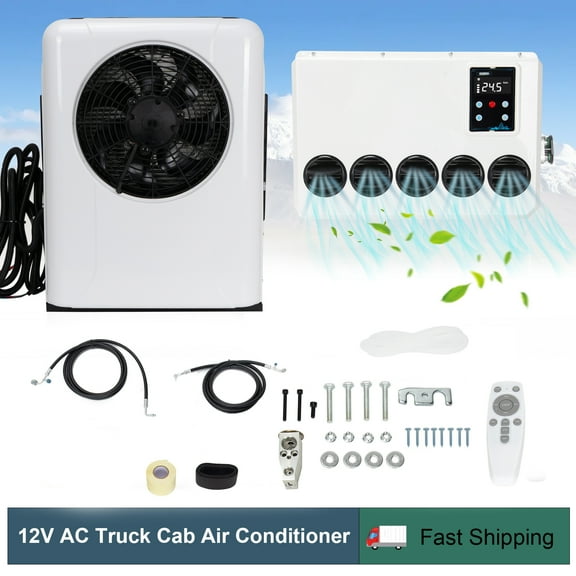 12000 BTU Split AC Unit Truck Cab 12V Air Conditioner for Semi Trucks Bus RV Caravan