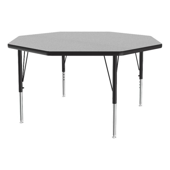 Correll Thermal Fused 48" Octagon Laminate Wood Activity Table in Gray Granite