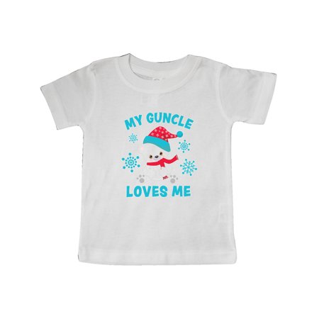 

Inktastic Polar Bear My Guncle Loves Me in Santa Hat with Snowflakes Gift Baby Boy or Baby Girl T-Shirt