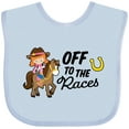 thumbnail image 3 of Inktastic Off to the Races with Cowgirl on Horse Girls Baby Bib, 3 of 4